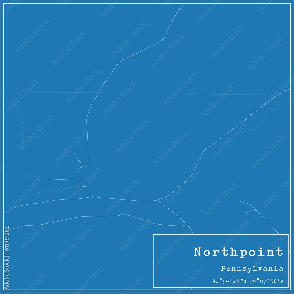 Blueprint US city map of Northpoint, Pennsylvania.