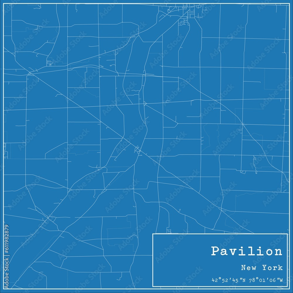 Blueprint US city map of Pavilion, New York. Blueprint US city map of Pavilion, New York.