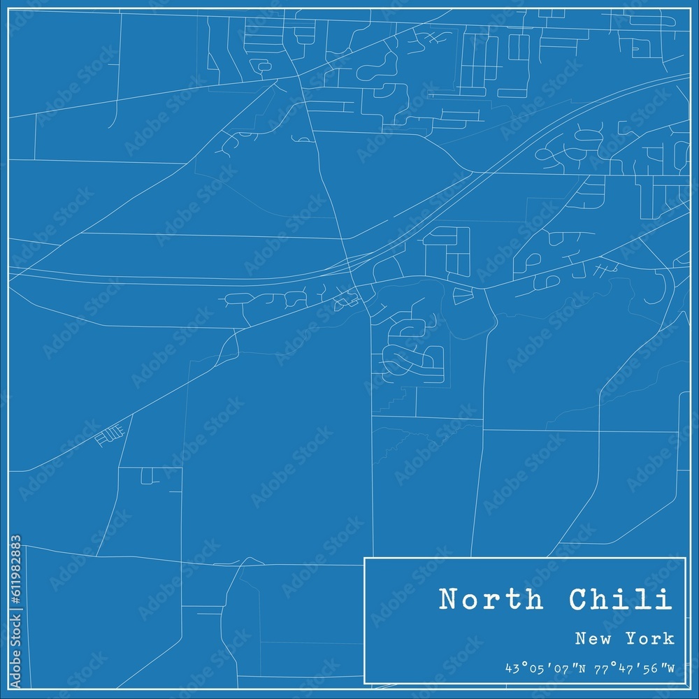 Blueprint US city map of North Chili, New York. Blueprint US city map of North Chili, New York.