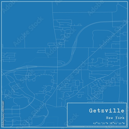 Wallpaper Mural Blueprint US city map of Getzville, New York. Torontodigital.ca