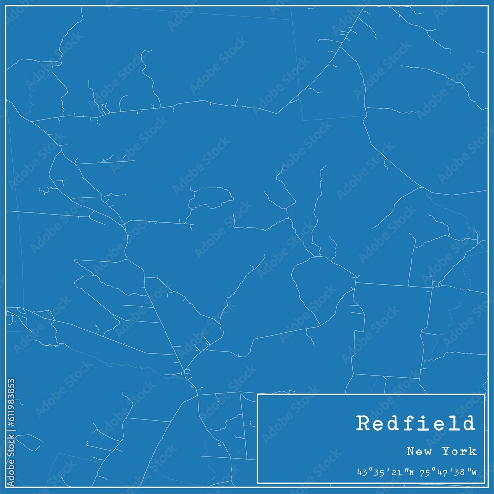 Blueprint US city map of Redfield, New York. Blueprint US city map of Redfield, New York.