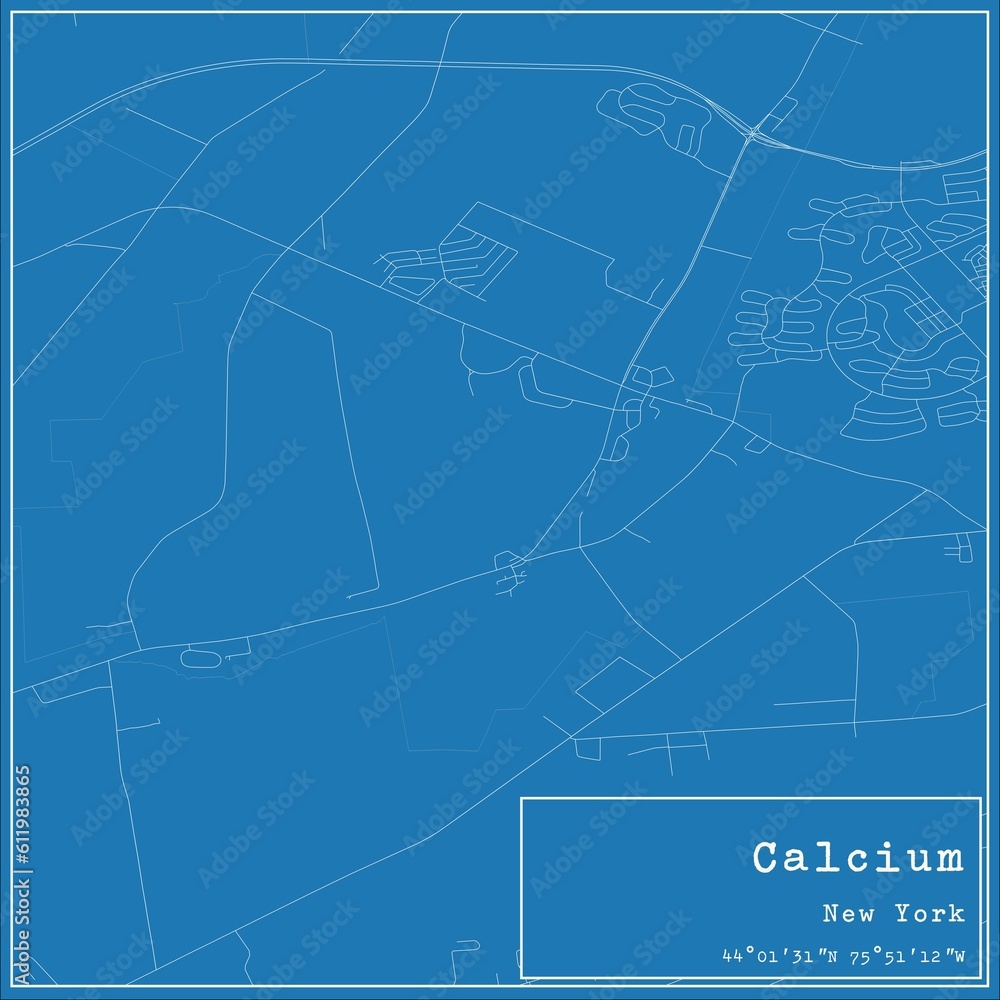 Obraz premium Blueprint US city map of Calcium, New York.