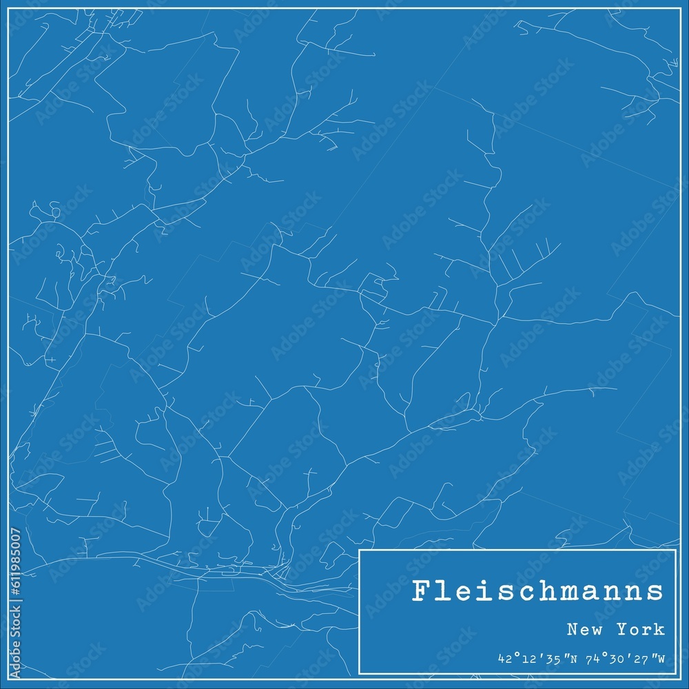 Blueprint US city map of Fleischmanns, New York. Blueprint US city map of Fleischmanns, New York.