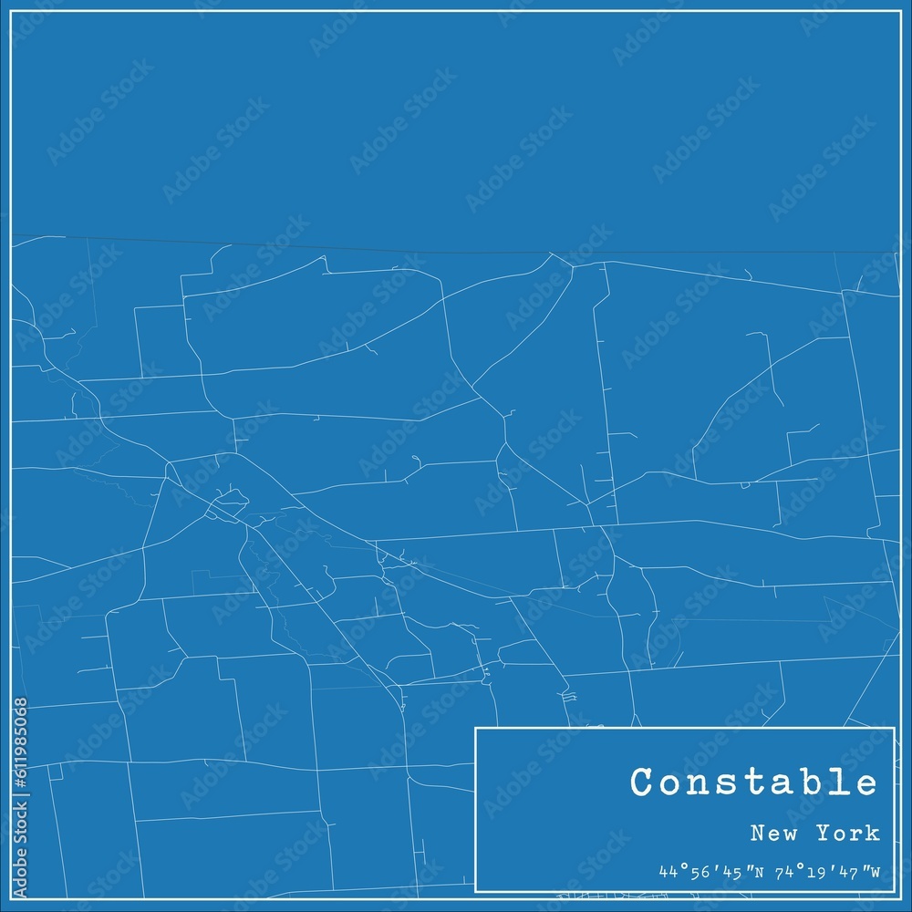 Blueprint US city map of Constable, New York. Blueprint US city map of Constable, New York.