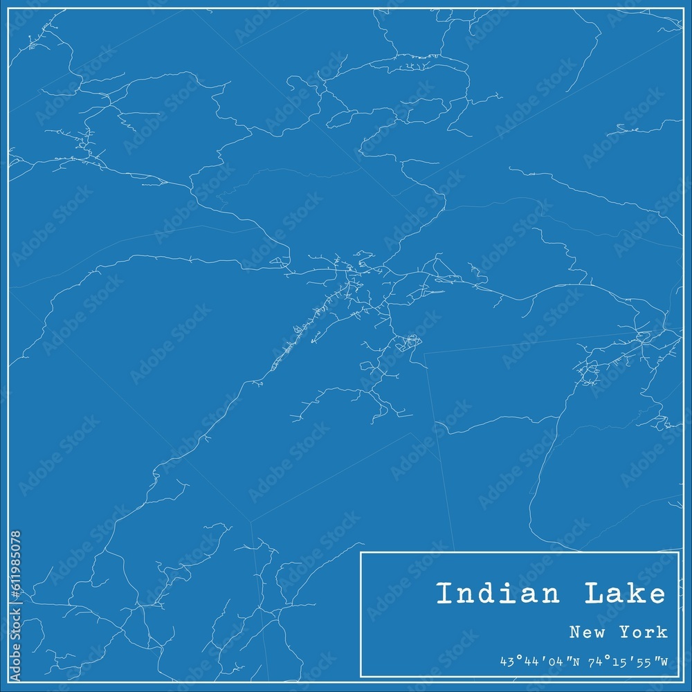 Blueprint US city map of Indian Lake, New York. Blueprint US city map of Indian Lake, New York.