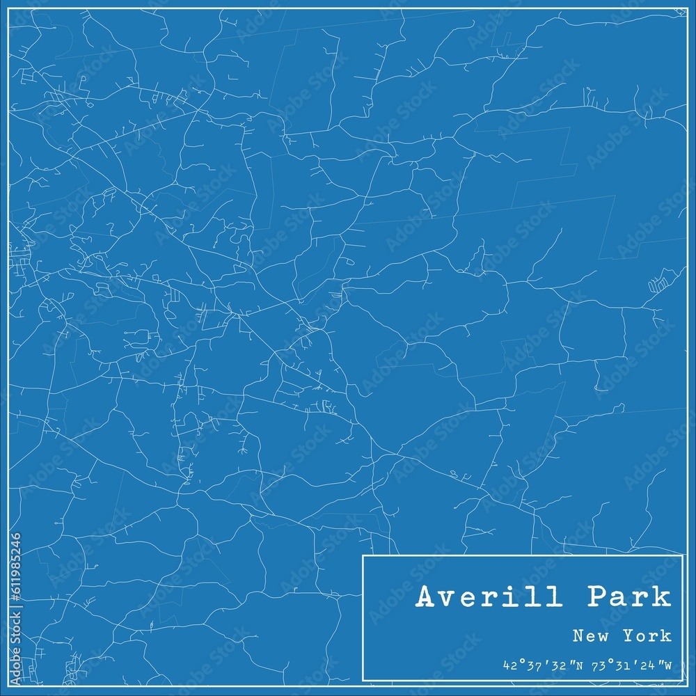 Fototapeta mapa świata dla dzieci Blueprint US city map of Averill Park