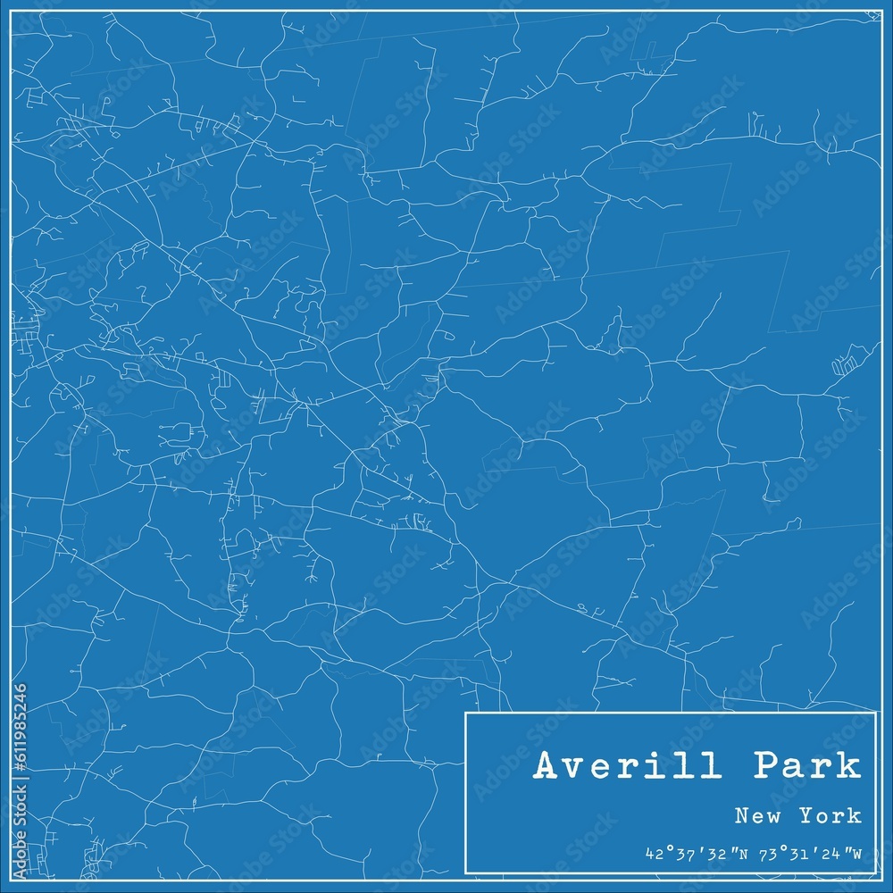 Blueprint US city map of Averill Park, New York.