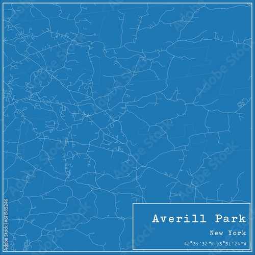 Blueprint US city map of Averill Park, New York.