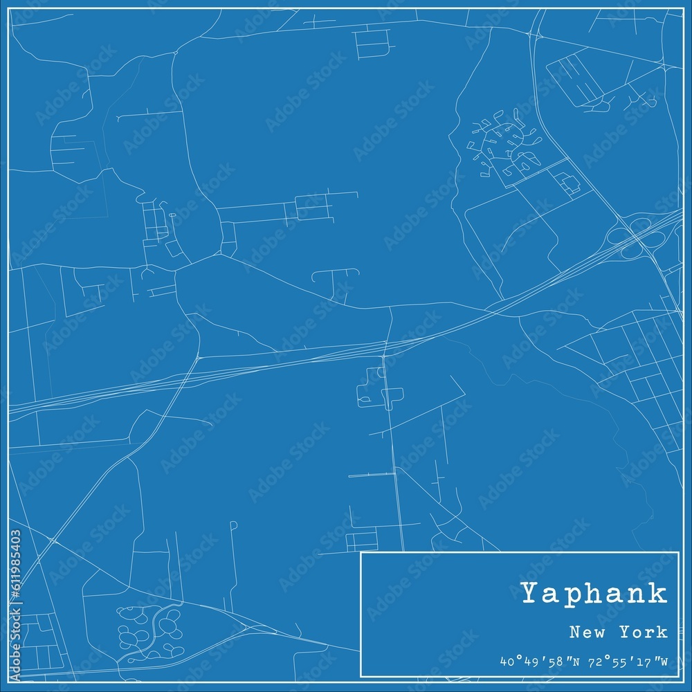 Blueprint US city map of Yaphank, New York. Blueprint US city map of Yaphank, New York.