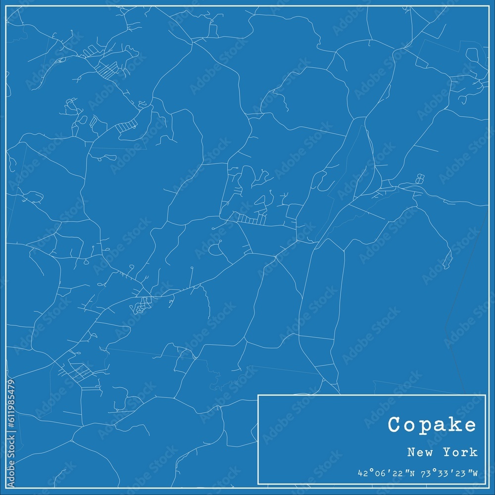 Blueprint US city map of Copake, New York. Blueprint US city map of Copake, New York.