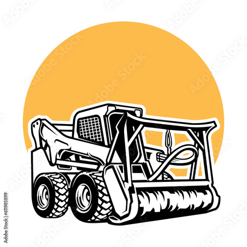 forestry mulching machine icon vector