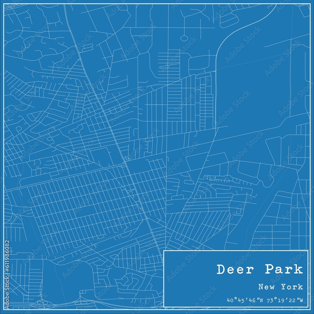 Blueprint US city map of Deer Park, New York. Blueprint US city map of Deer Park, New York.