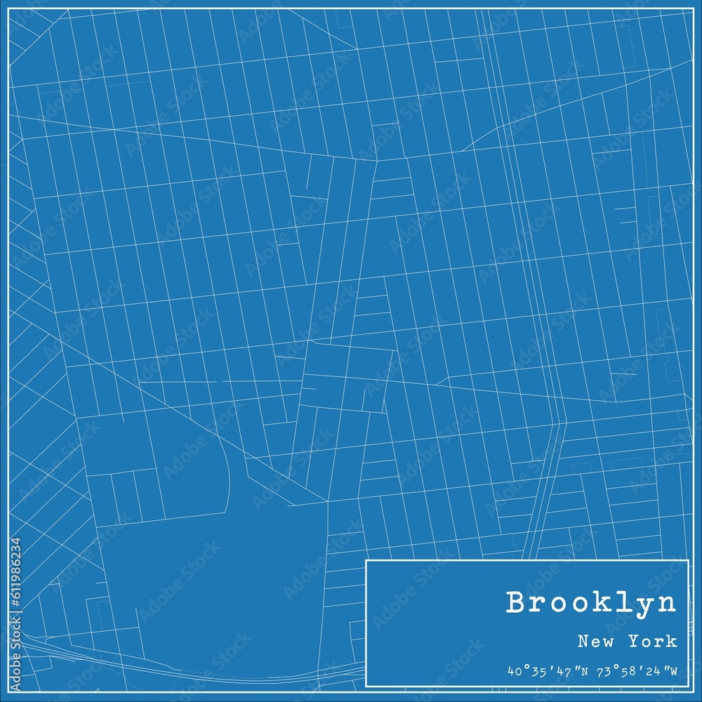 Blueprint US city map of Brooklyn, New York. Blueprint US city map of Brooklyn, New York.