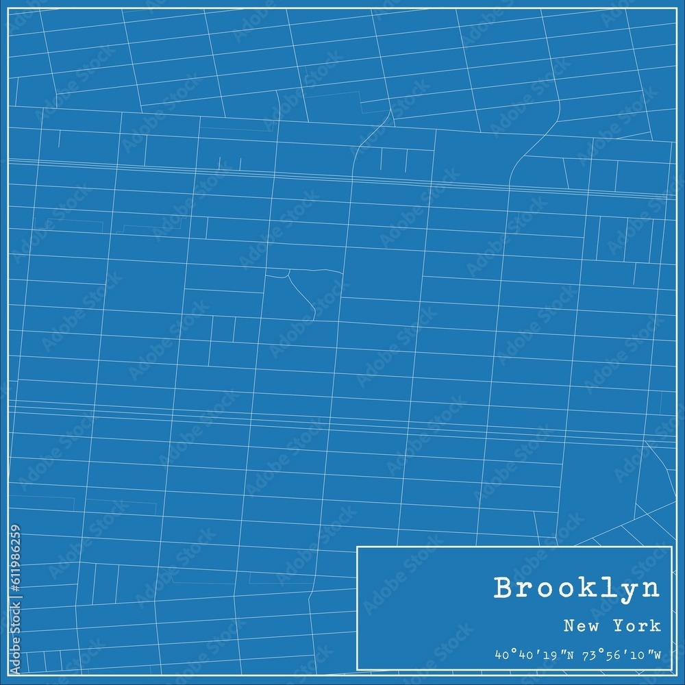 Blueprint US city map of Brooklyn, New York. Blueprint US city map of Brooklyn, New York.