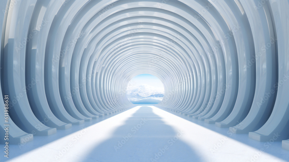 a bright white tunnel of heaven with fast perspective a bright white tunnel of heaven with fast perspective