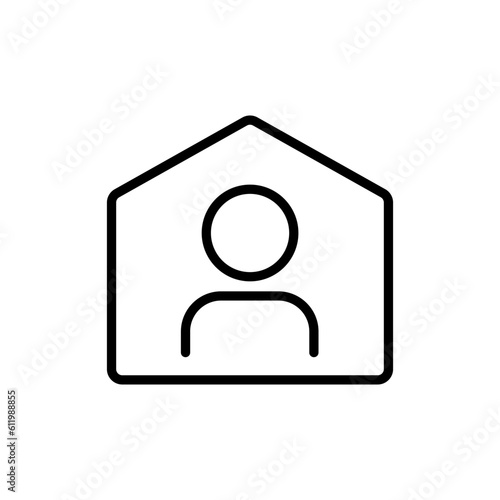 stay at home outline vector icon isolated on white. stay at home stock vector icon for web, mobile app and ui design