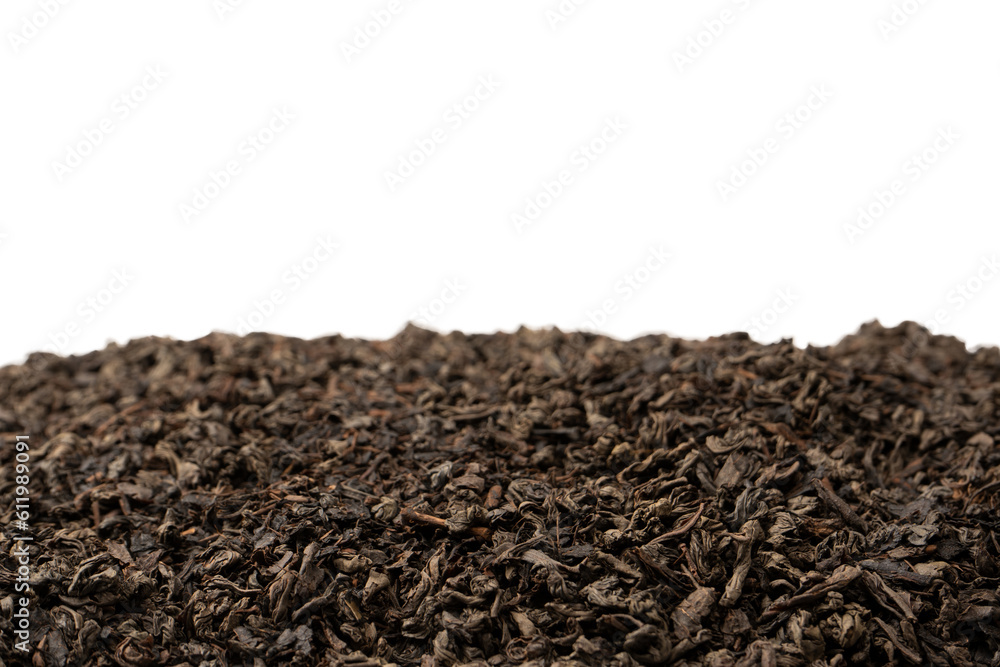 Dried tea leaves isolated on a white background. Dried tea leaves isolated on a white background.
