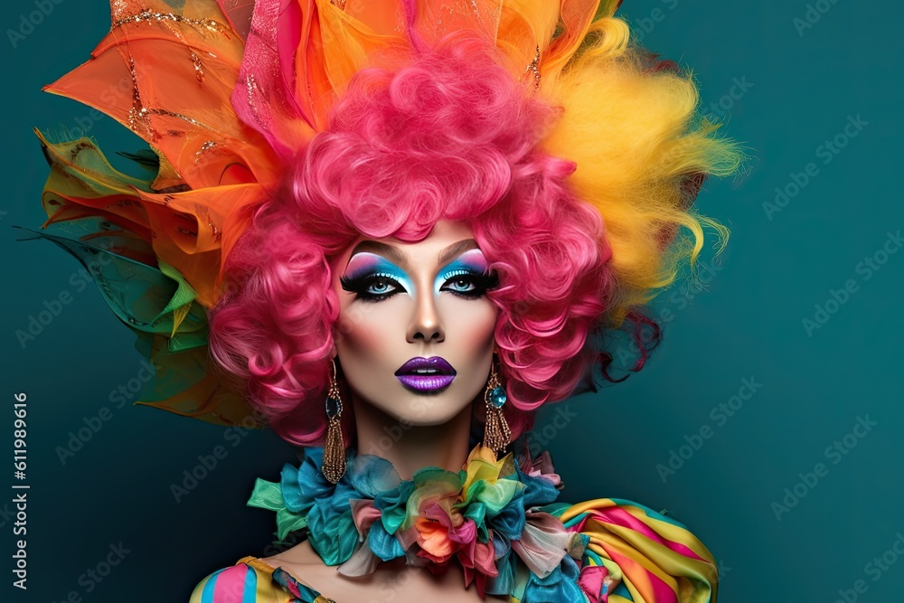 Portrait of drag queen, fictional character, ai generative