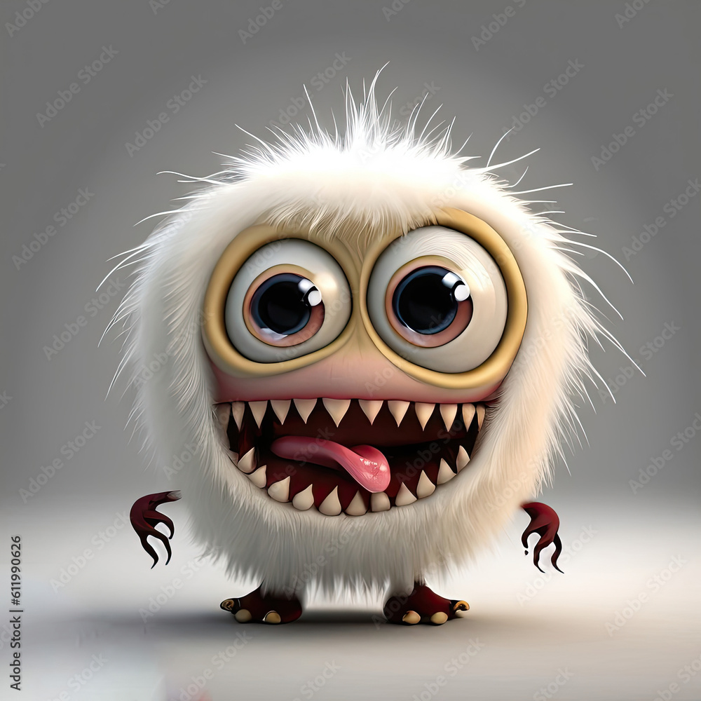 a cute monster with a long tongue white background a cute monster with a long tongue white background
