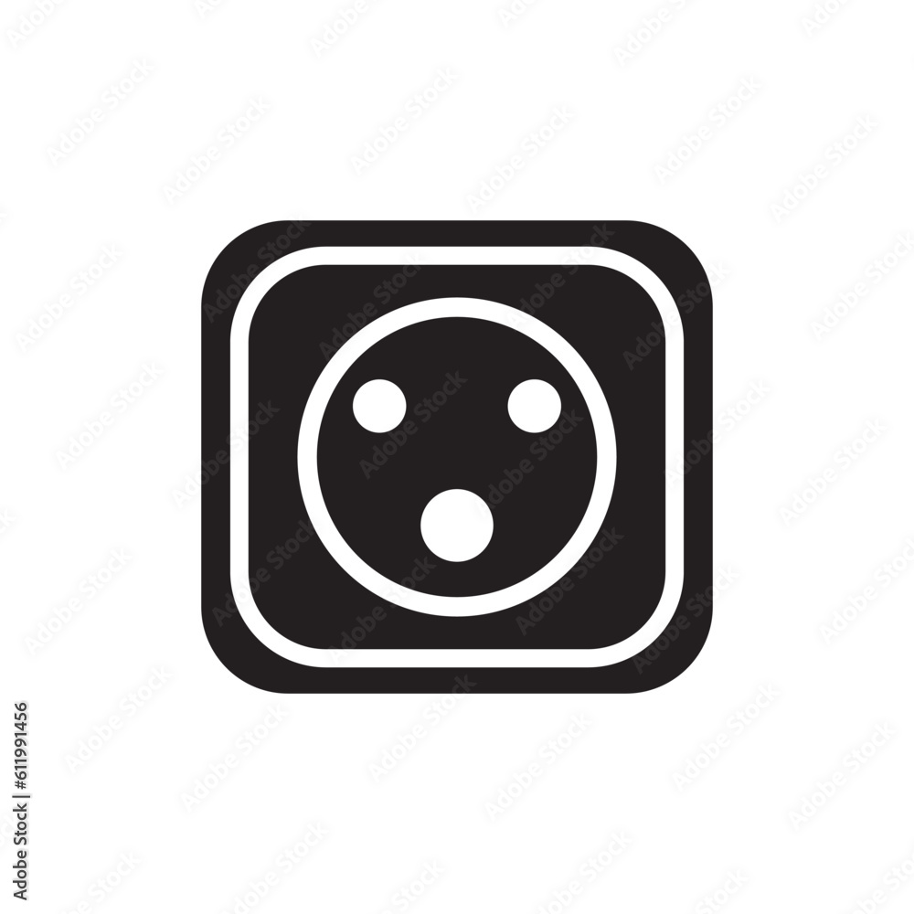 Electric socket icon logo illustration design template. Electric socket icon logo illustration design template.