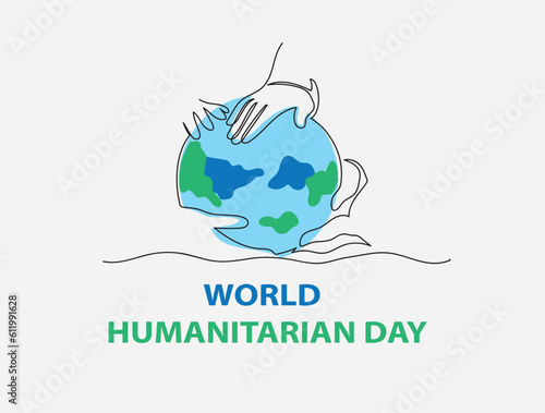 World Humanitarian day poster vector illustration 