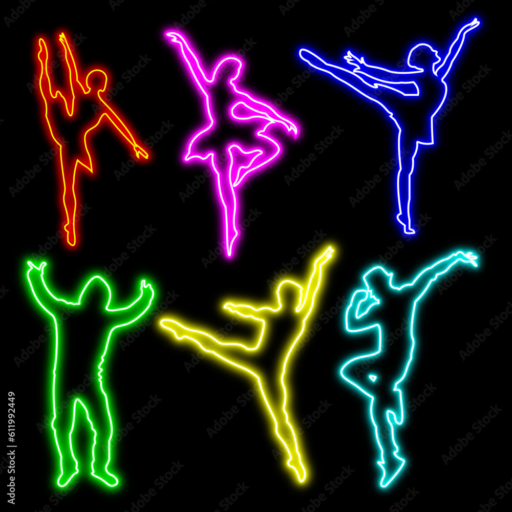 neon dancing character effect neon dancing character effect
