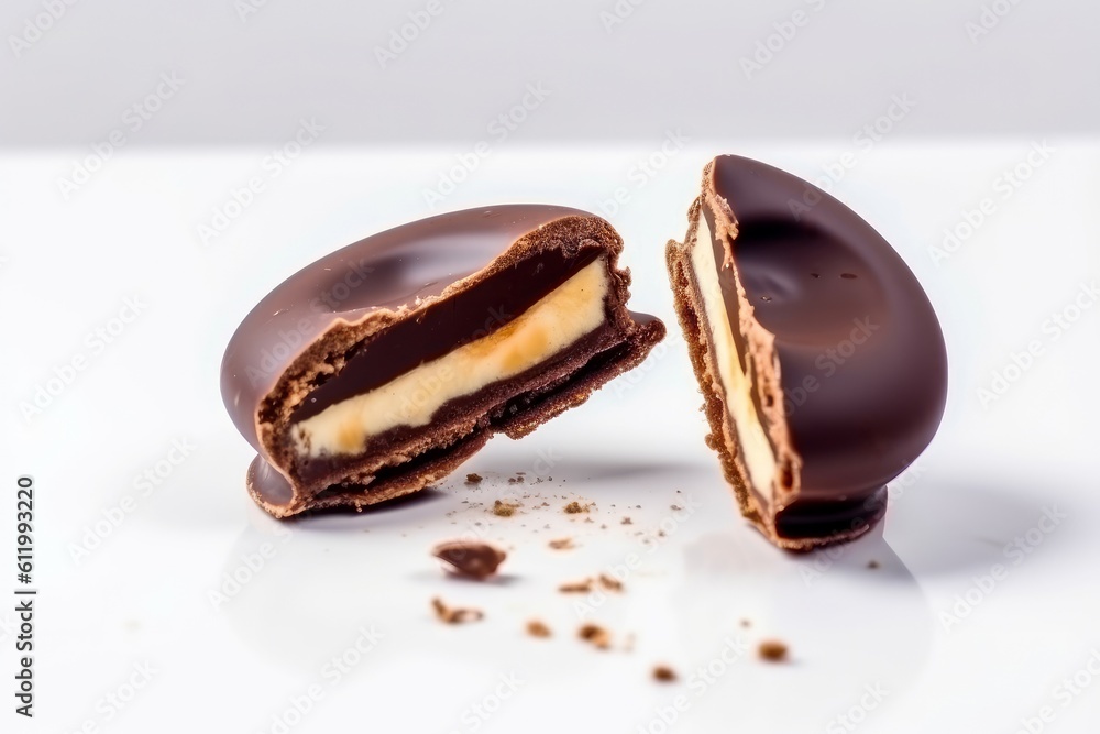 Broken choco pie. Generate Ai Broken choco pie. Generate Ai