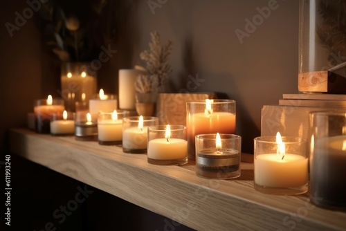 Burning candles. Generate Ai