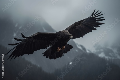 Condor flying mountains colca. Generate Ai