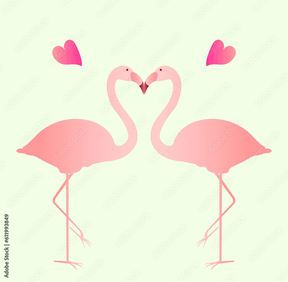 Fototapeta premium illustration of a pink flamingo