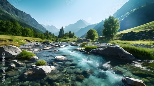 Close Up of a River in the Mountains