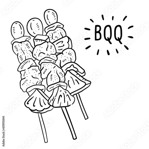 BBQ vector hand drawn illustration