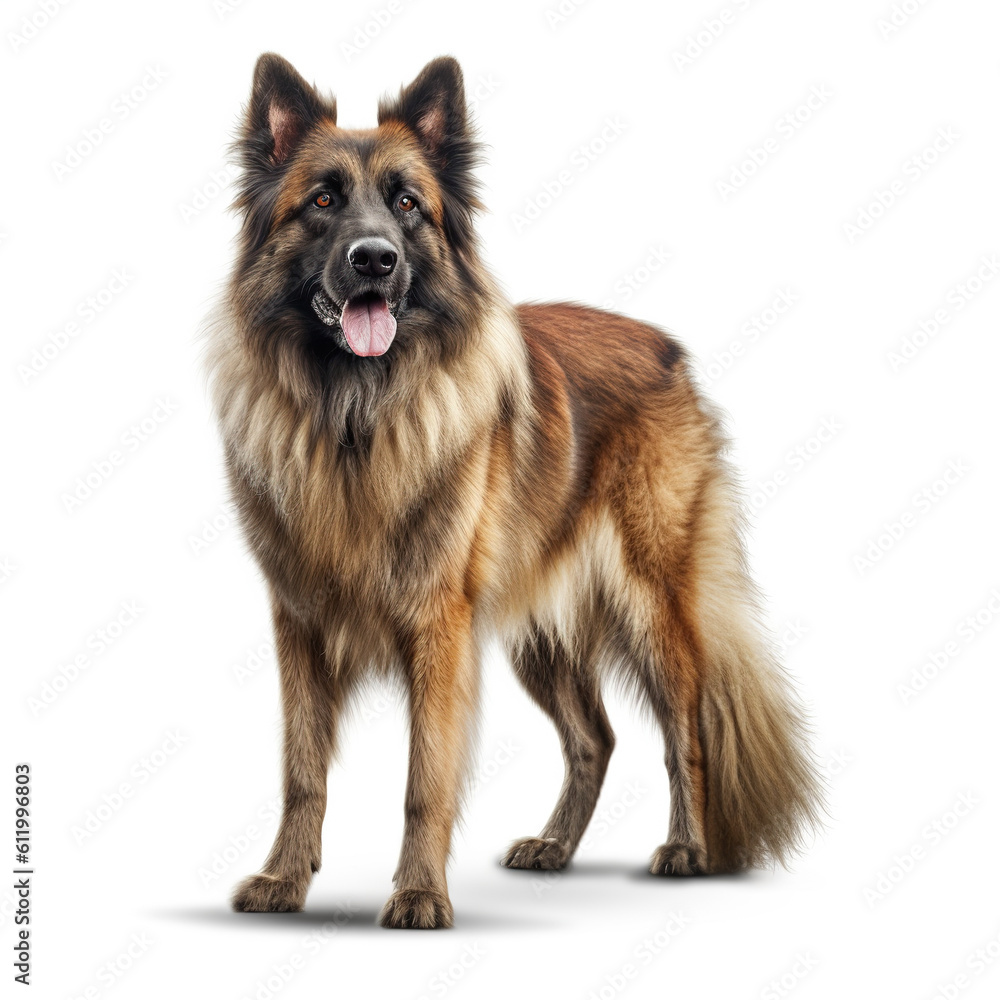 belgian shepherd dog isolated in a white background,ai generative belgian shepherd dog isolated in a white background,ai generative