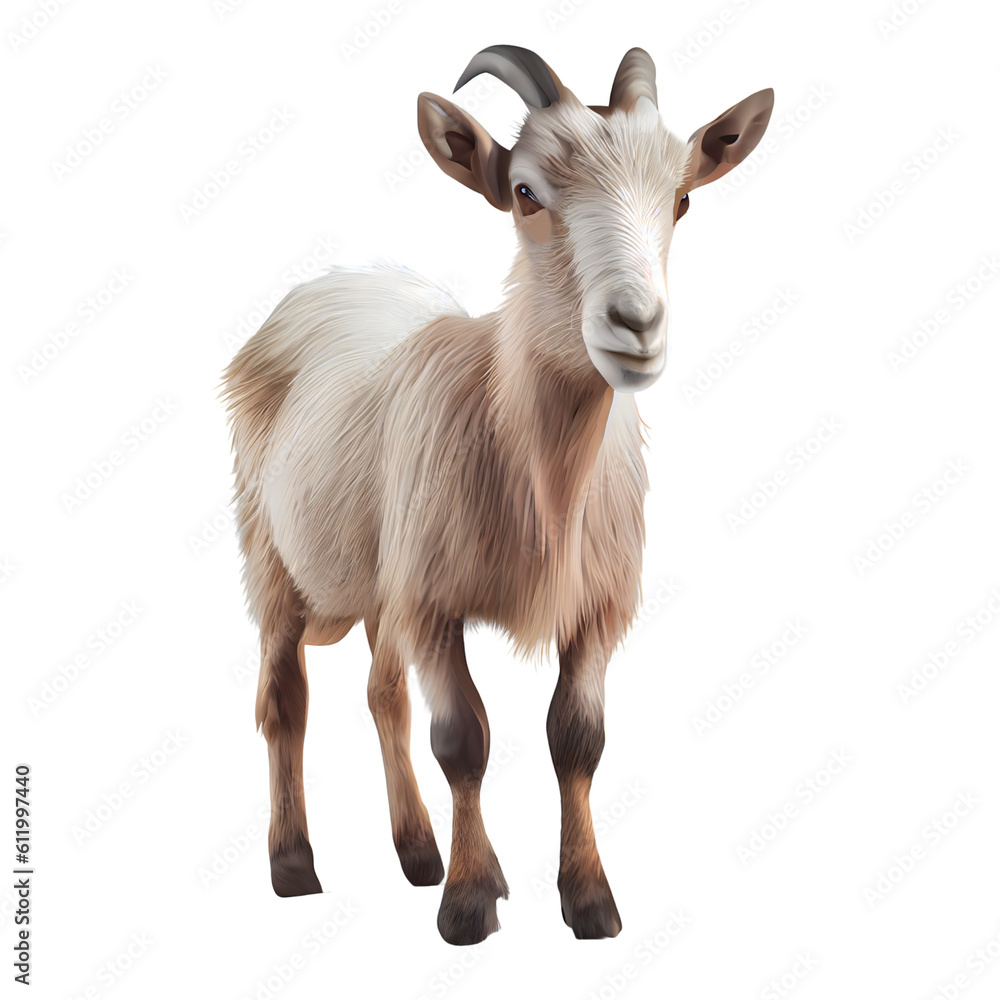 Realistic 3D Render of Goat Created with Generative AI Technology Realistic 3D Render of Goat Created with Generative AI Technology