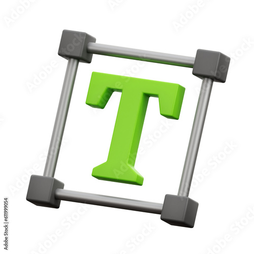 3D Text Icon User Interface Illustration