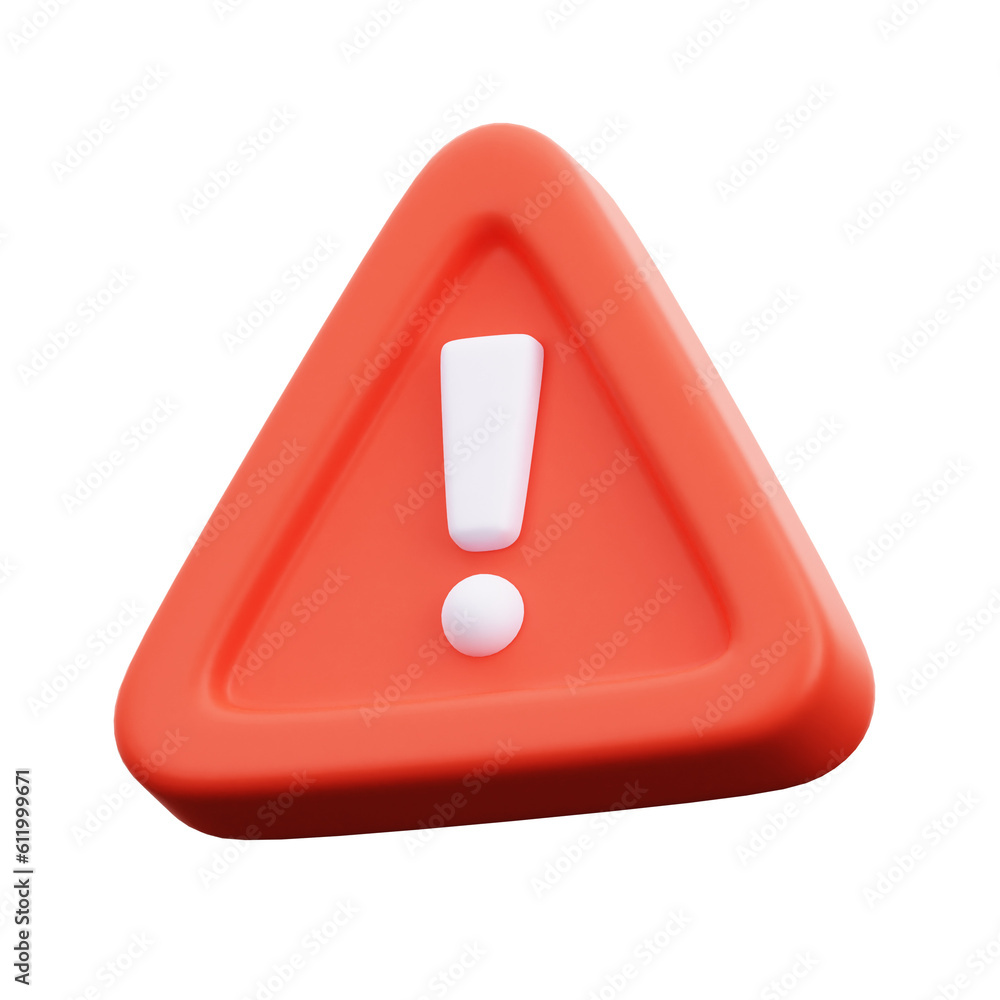 3D Warning Icon Illustration 3D Warning Icon Illustration