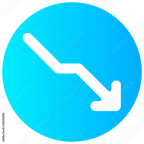 falling arrow round vector icon