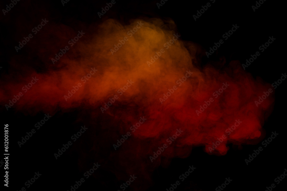 Orange and red steam on a black background. Orange and red steam on a black background.