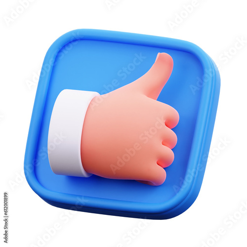 3D Thumb Up User Interface Illustration