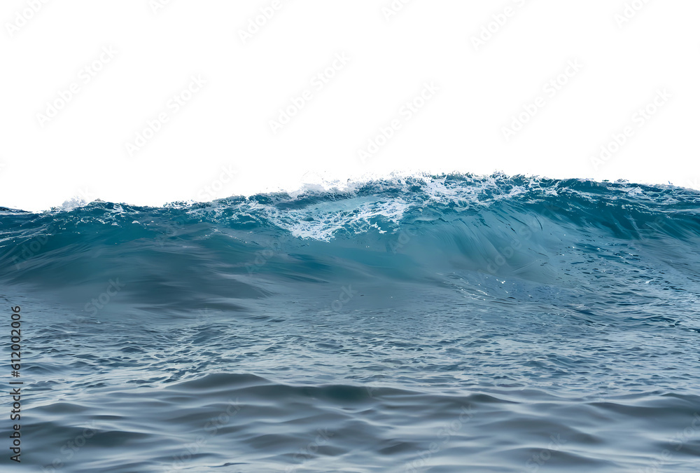 Ocean water surface waves, isolated on transparent background cutout ...