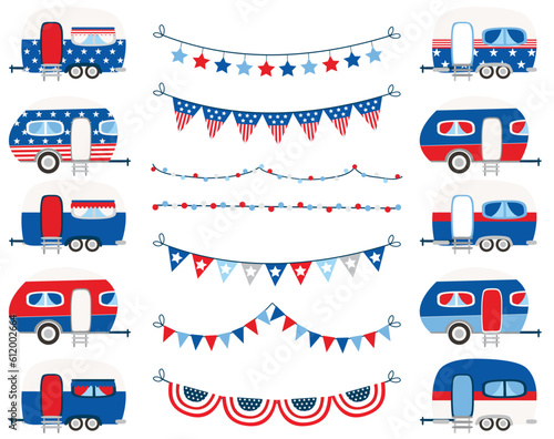 4th of July Camper, Independence Day, Camping