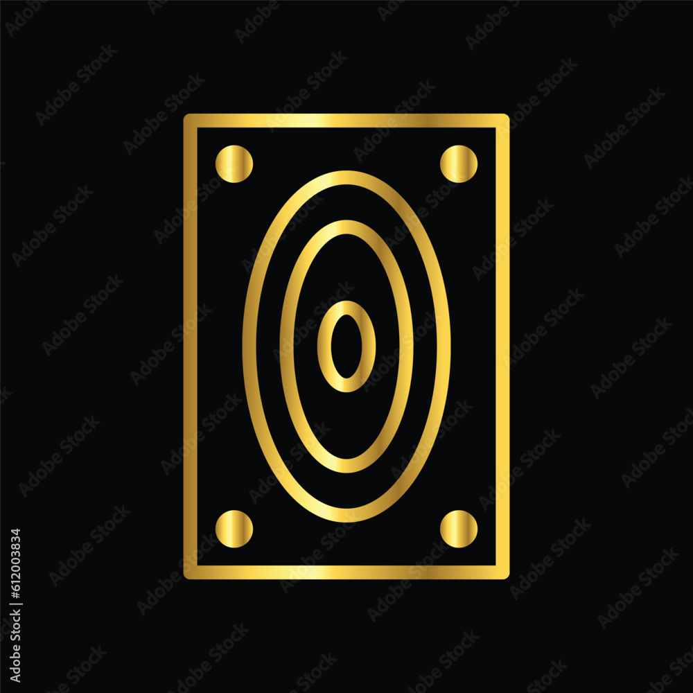 gold speaker, icon, vector, illustration, design, template, flat, style gold speaker, icon, vector, illustration, design, template, flat, style