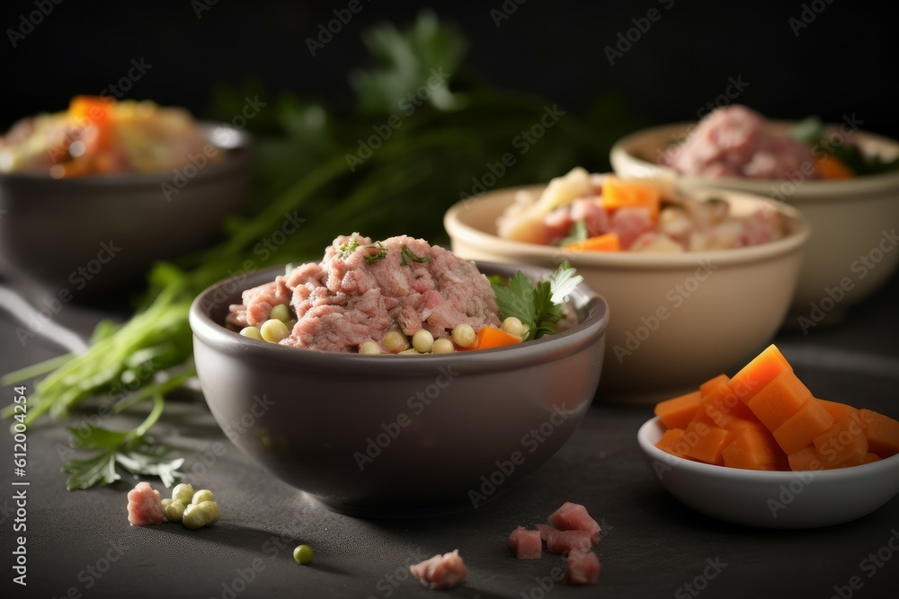 Food bowl meat vegetables. Generate Ai Food bowl meat vegetables. Generate Ai