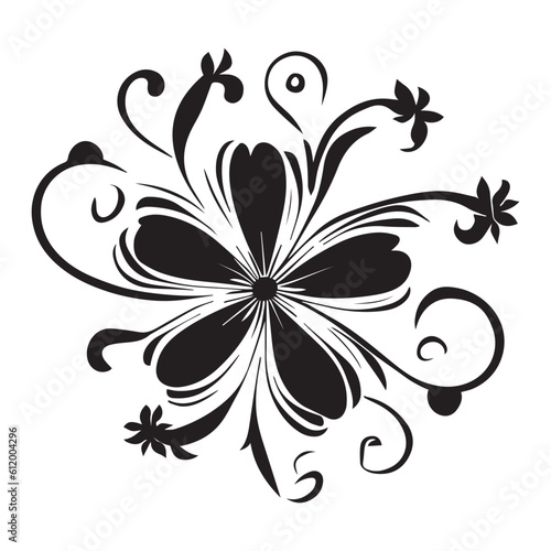flower, leaf, flourish, tattoo, peony, art, illustration, black, decoration, design, floral, nature, vector, beautiful, artistic, border, classical, corner, deco, doodle, draw, elegant, elements, fash