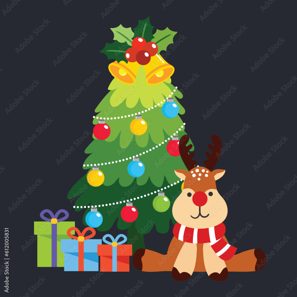 Cute Cartoon Christmas Concept. Cute Cartoon Christmas Concept.