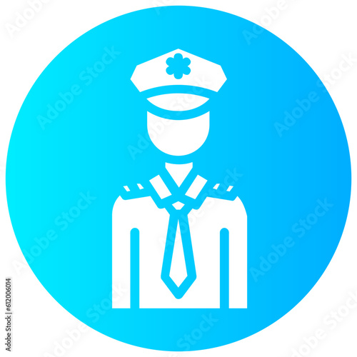 policeman round vector icon