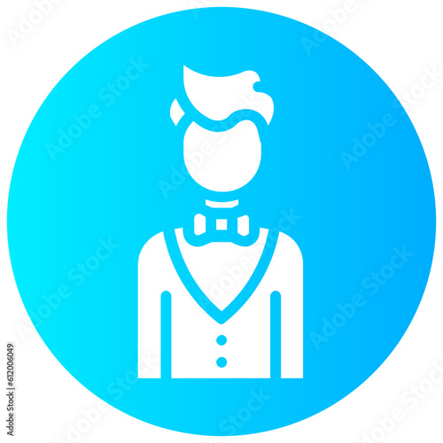 waitperson round vector icon