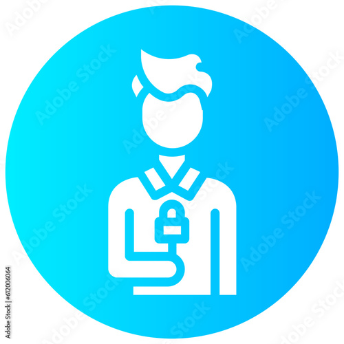news reporter round vector icon