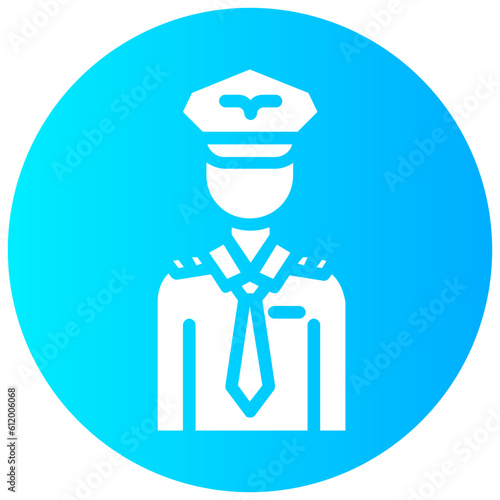 pilot round vector icon photo