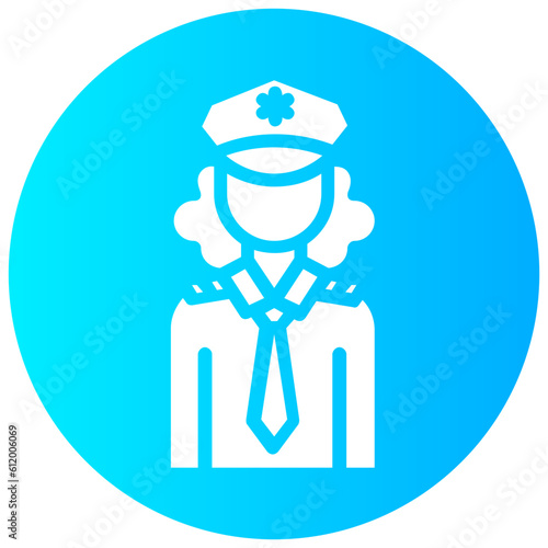 police woman round vector icon